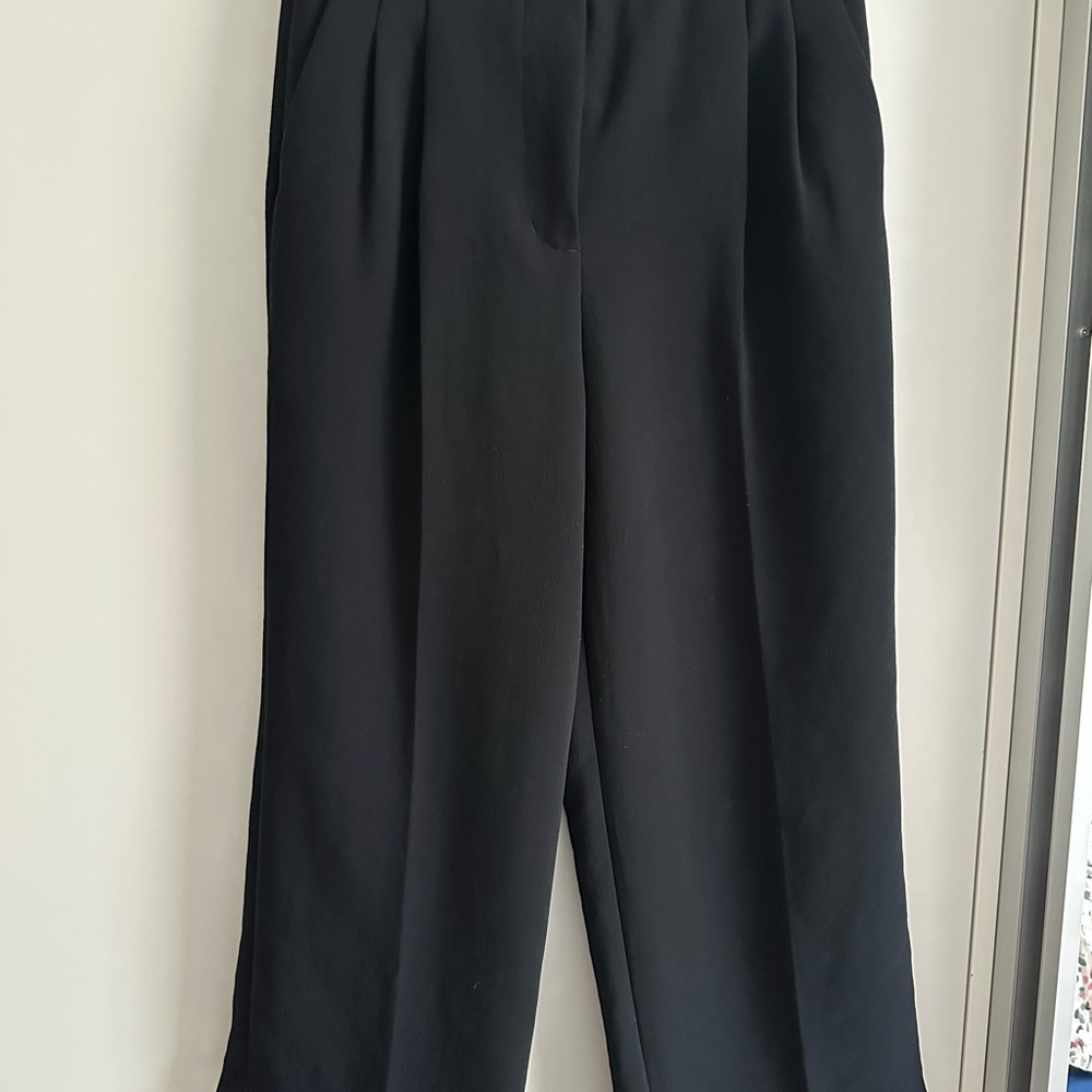 Wilfred Black Pleated Wide-Leg Trousers